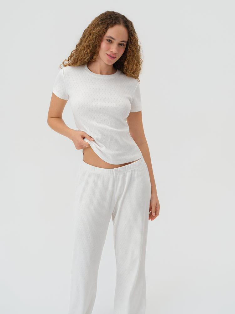 Lilly Beyaz Tişört Pantolon Takım